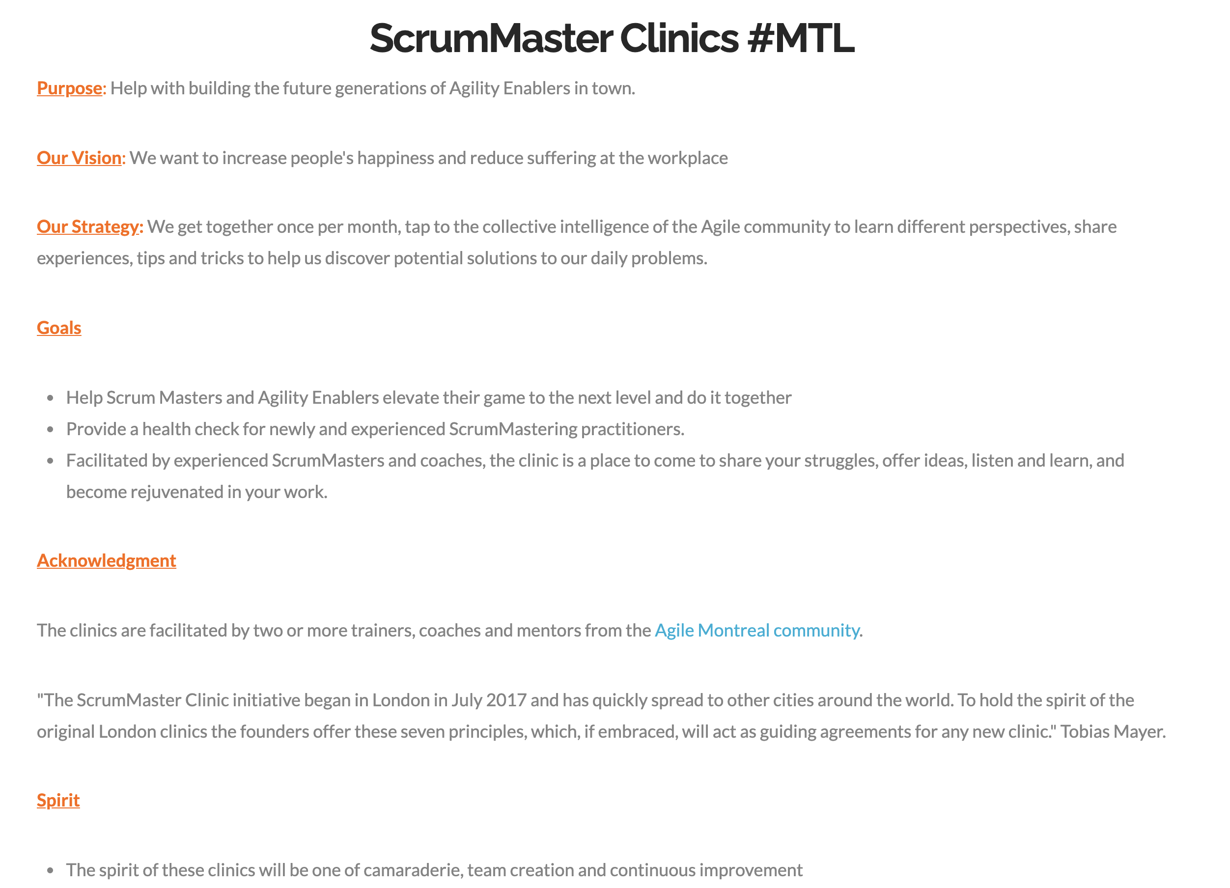 Scrum Master Clinics #MTL